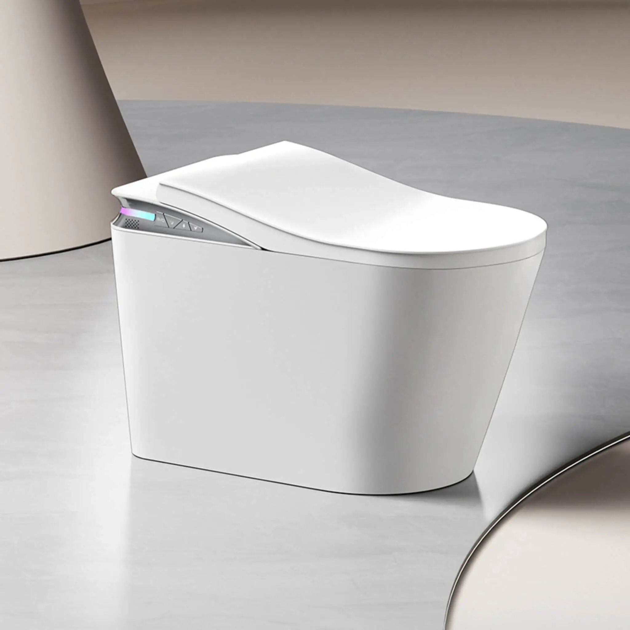 Nuvia Premium Smart Auto Flush Toilet With Foot Sensor, Remote, Heated Seat And Night Light (SAK56378) by SAKSBY WHOLESALE