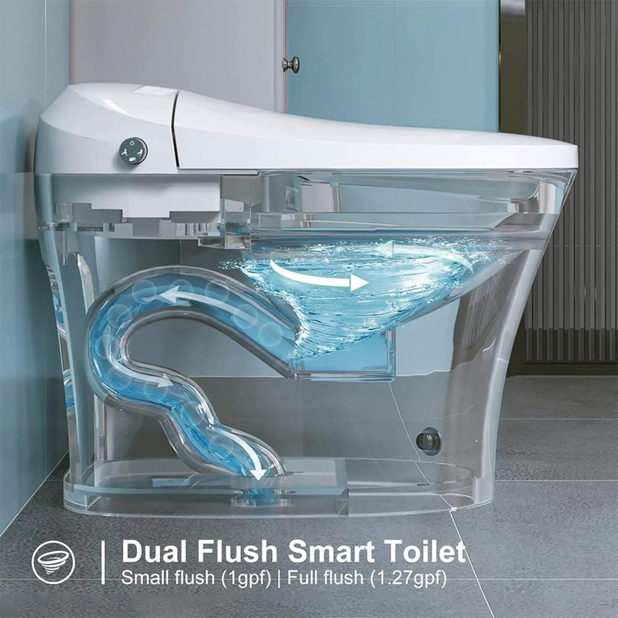 Nuvia Premium Smart Heated Tankless Bidet Toilet With Dual Flush System (SAK10485) by SAKSBY WHOLESALE