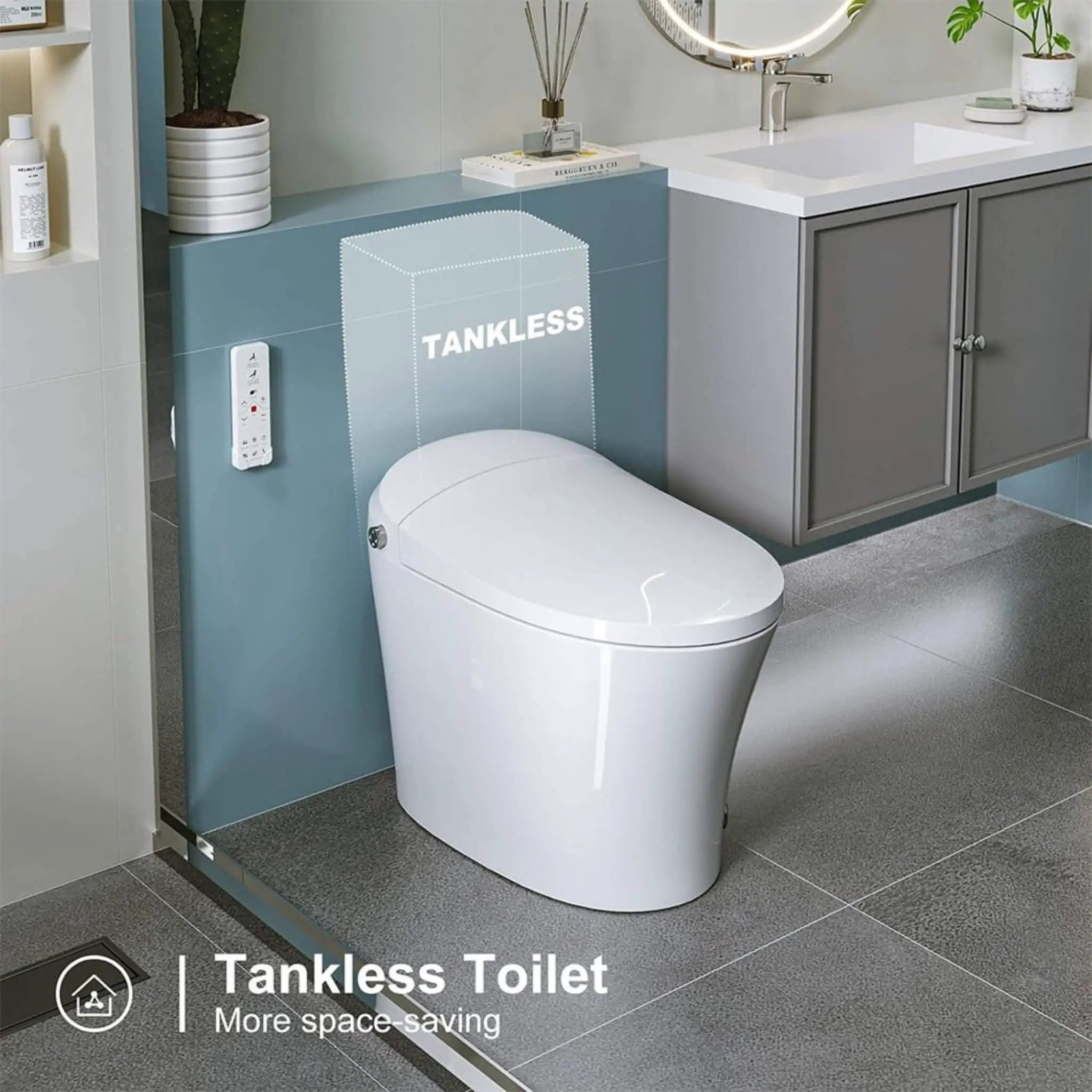 Nuvia Premium Smart Heated Tankless Bidet Toilet With Dual Flush System (SAK10485) by SAKSBY WHOLESALE