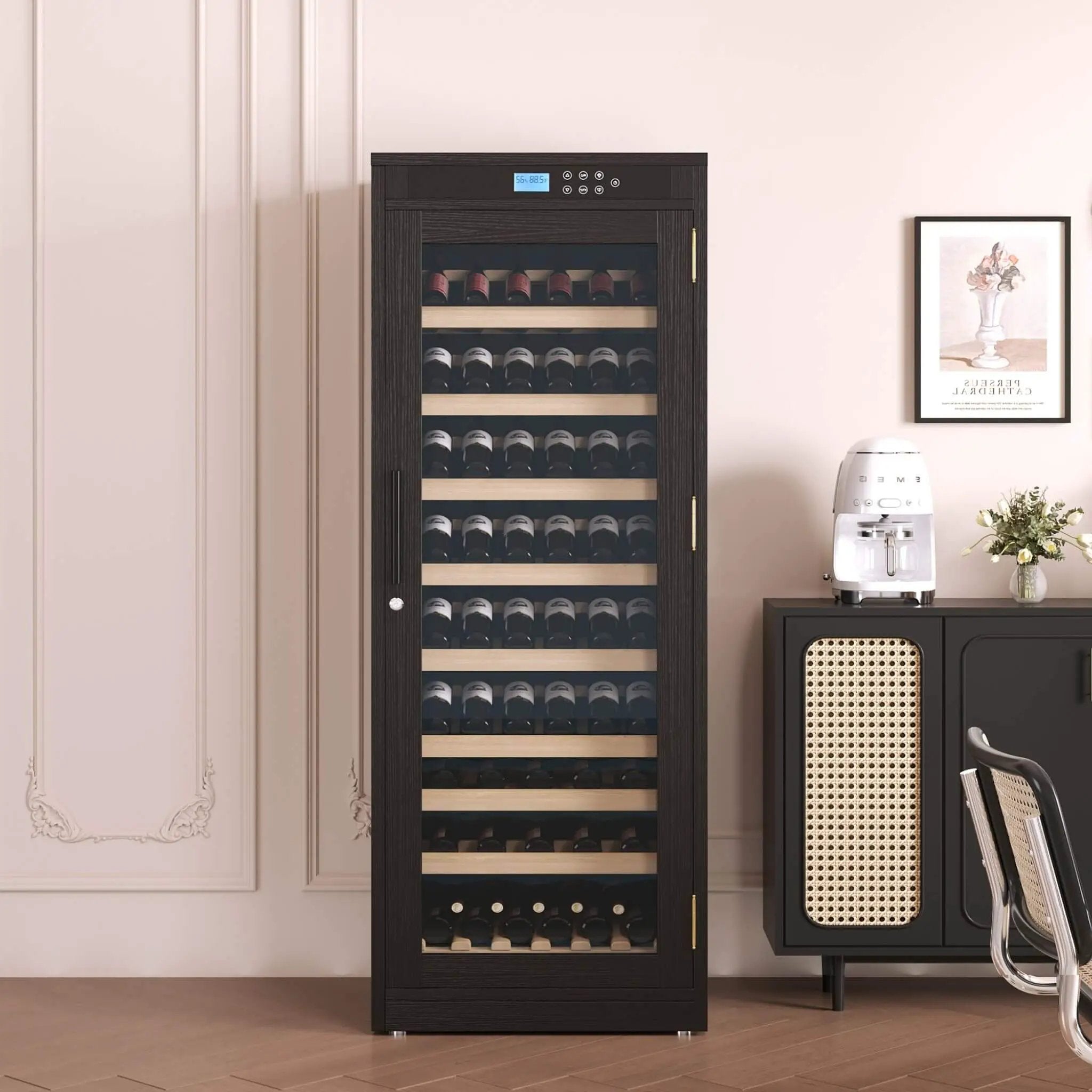 Nuvia 102-Bottle Smart Temperature-Controlled Multi-Tier Wine Cabinet For Home And Bar (SAK46361) by SAKSBY WHOLESALE