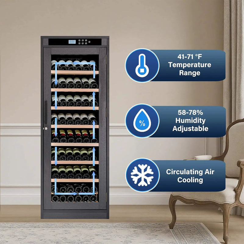 Nuvia 102-Bottle Smart Temperature-Controlled Multi-Tier Wine Cabinet For Home And Bar (SAK46361) by SAKSBY WHOLESALE