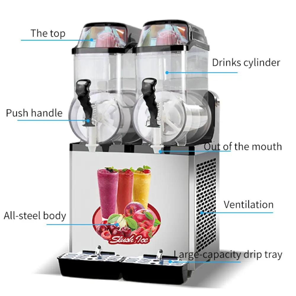 Premium Stainless Steel Margarita Frozen Drink Double Tank Slushy Maker Machine, 30L (SAK48253) by SAKSBY WHOLESALE