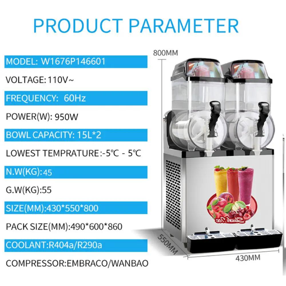 Premium Stainless Steel Margarita Frozen Drink Double Tank Slushy Maker Machine, 30L (SAK48253) by SAKSBY WHOLESALE