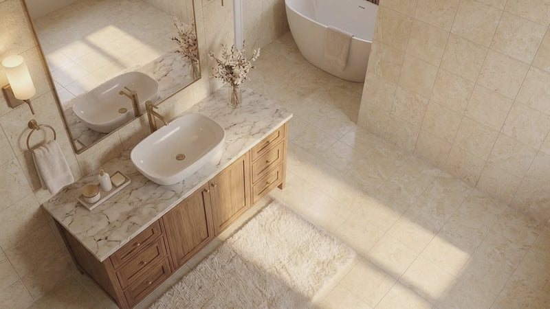 Jerusalem Light Honed Limestone Tiles 12x12 showcase video