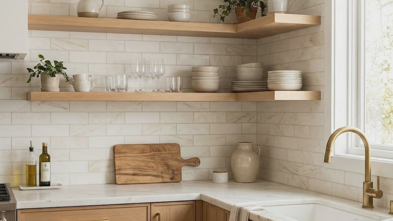 Calacatta Miele Honed Subway Marble Tiles 3x12
