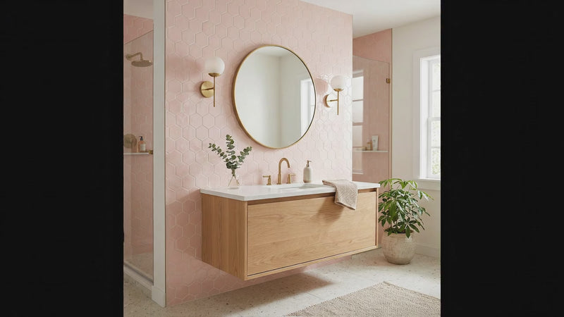 Blush Glossy Hexagon 5 Ceramic Tiles 5