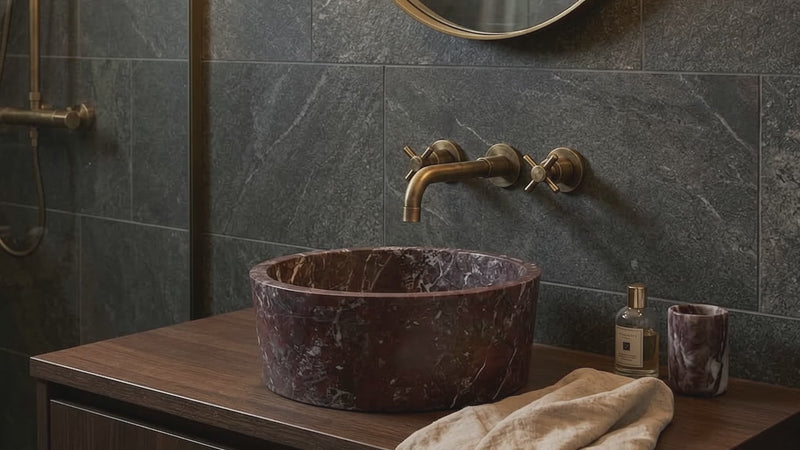 Rosso Levanto Above-Vanity Tapered Vessel Bathroom Sink
