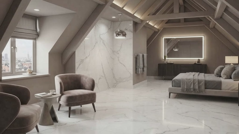 Brighton Grey Polished Porcelain Tiles 24x48