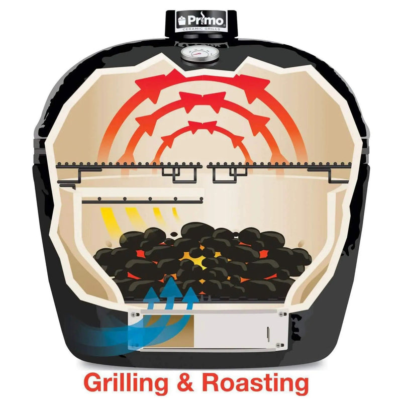 Primo Oval Large 300 Ceramic Kamado BBQ Grill W/ Stainless Steel Grates [PGCLGH] (SAK14871) by SAKSBY WHOLESALE