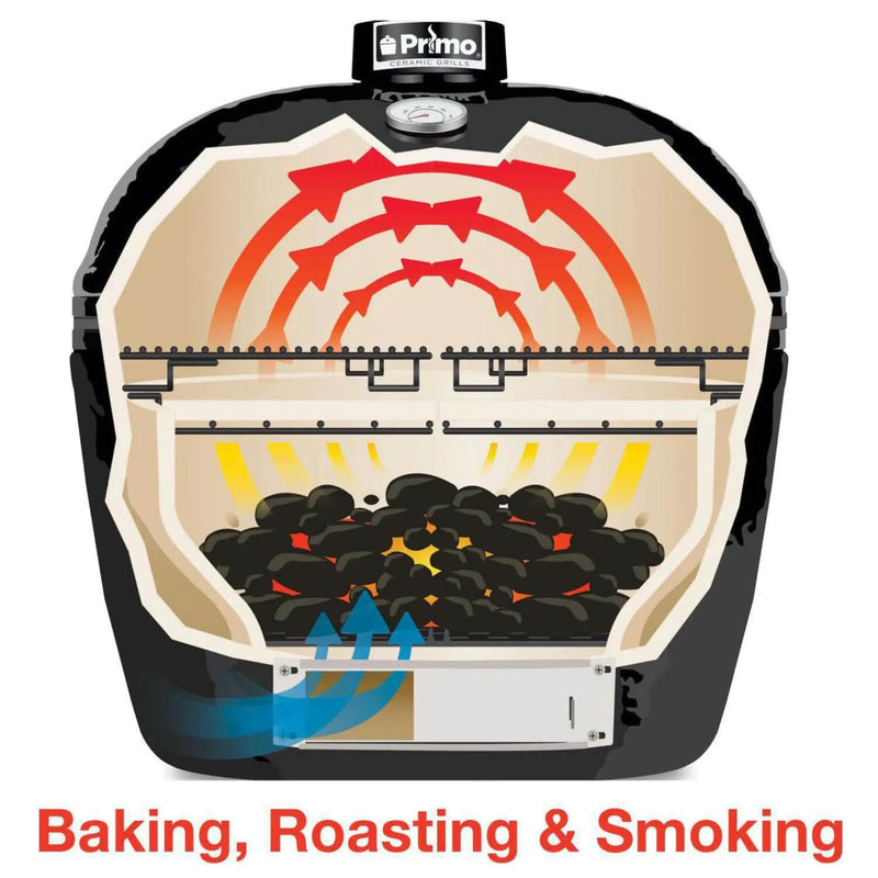 Primo Oval XL 400 Ceramic Kamado BBQ Grill W/ Stainless Steel Grates [PGCXLH] (SAK23100) by SAKSBY WHOLESALE