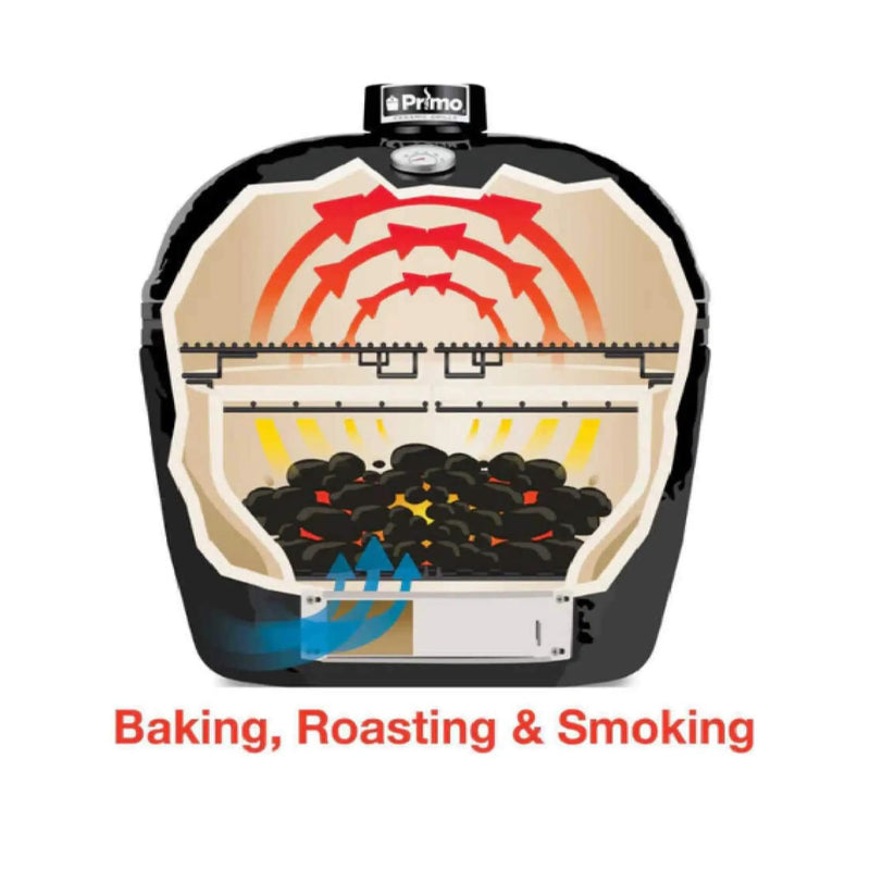 Primo Oval XXL All-In-One Ceramic Charcoal Grill [PGCXXLC] (SAK86742) by SAKSBY WHOLESALE