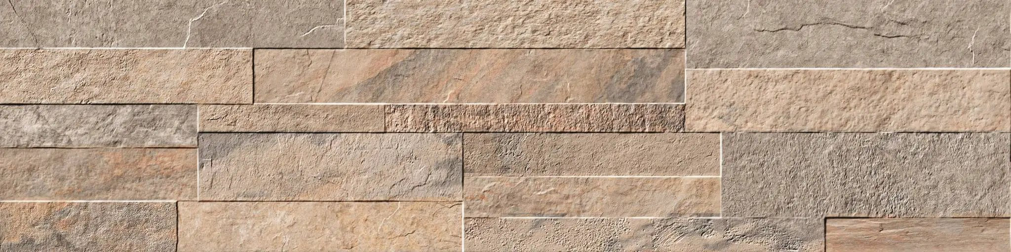 Veneer World Pro Ledgestone Ridge Beige Corner Quartz Look Porcelain Moldings 5.75x24 by landmarkceramics