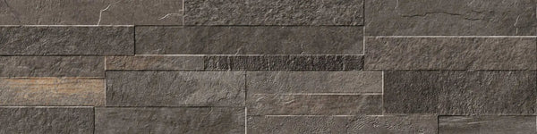 Veneer World Pro Ledgestone Ridge Black Corner Quartz Look Porcelain Moldings 5.75x24