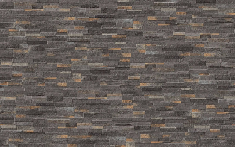 Veneer World Pro Ledgestone Ridge Black Smart-corner Quartz Look Porcelain Moldings 5.75x24 by landmarkceramics