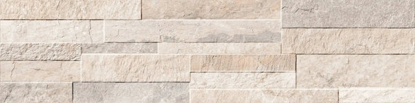 Veneer World Pro Ledgestone Ridge White Quartz Look Porcelain Accent Tiles 6x24
