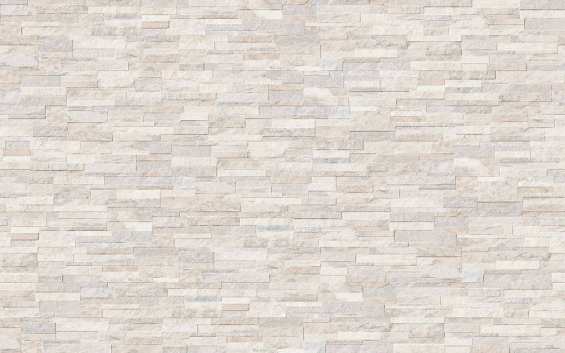Veneer World Pro Ledgestone Ridge White Smart-corner Quartz Look Porcelain Moldings 5.75x24 by landmarkceramics