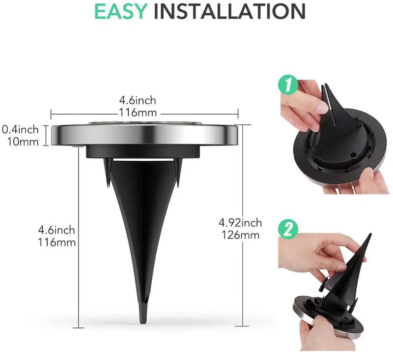 Solar Garden Disk Lights 16LED Solar Ground Lights Underground Lights,4 Pack-20 Lumen by Outdoor Solar Outlet