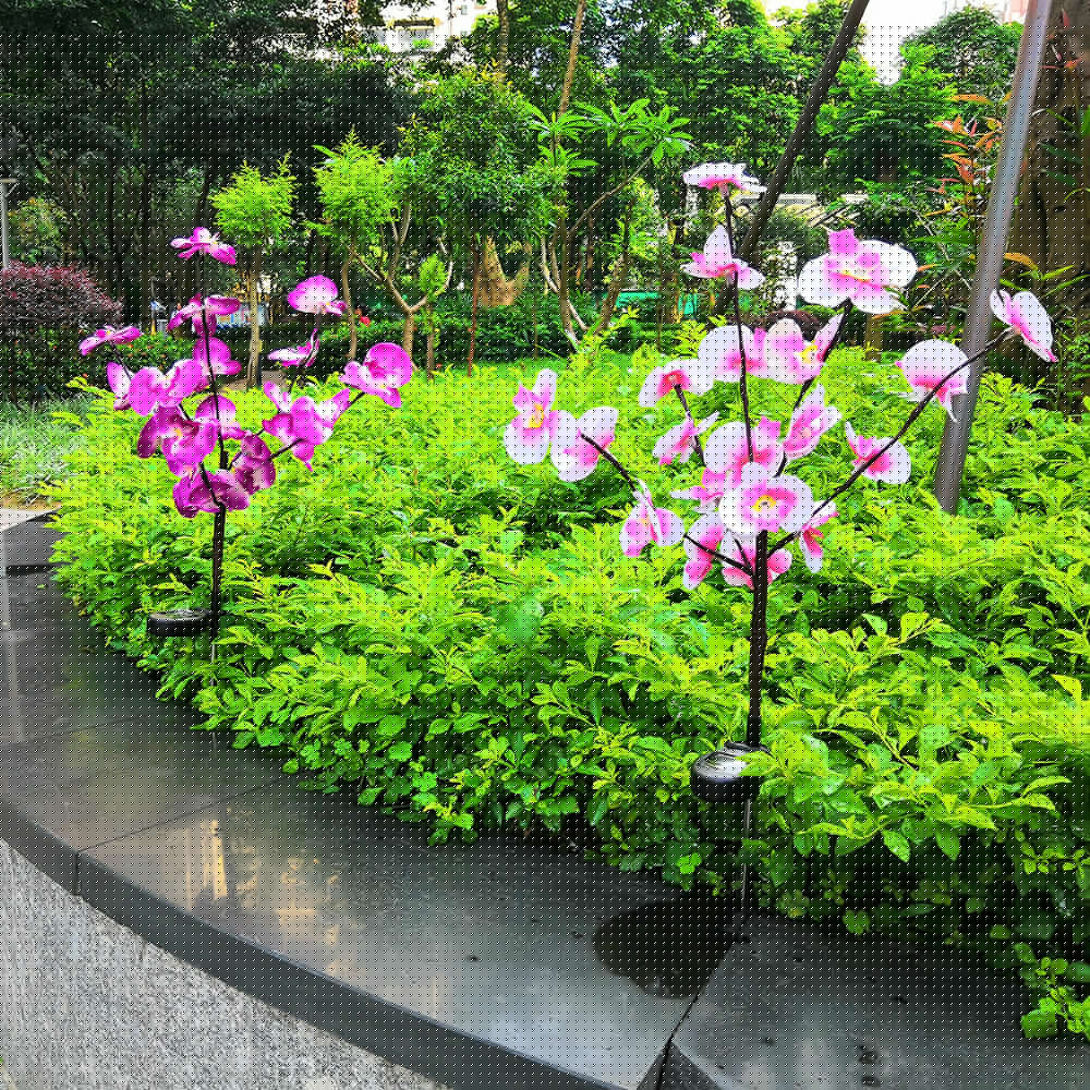 2 Pack Solar Orchid Flower Lights -40 Flowers by Outdoor Solar Outlet