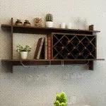 3-in-1 Dining Set: Windsor Chairs Industrial Sideboard & Wall-Mount Wine Rack Combo by DirectDeals