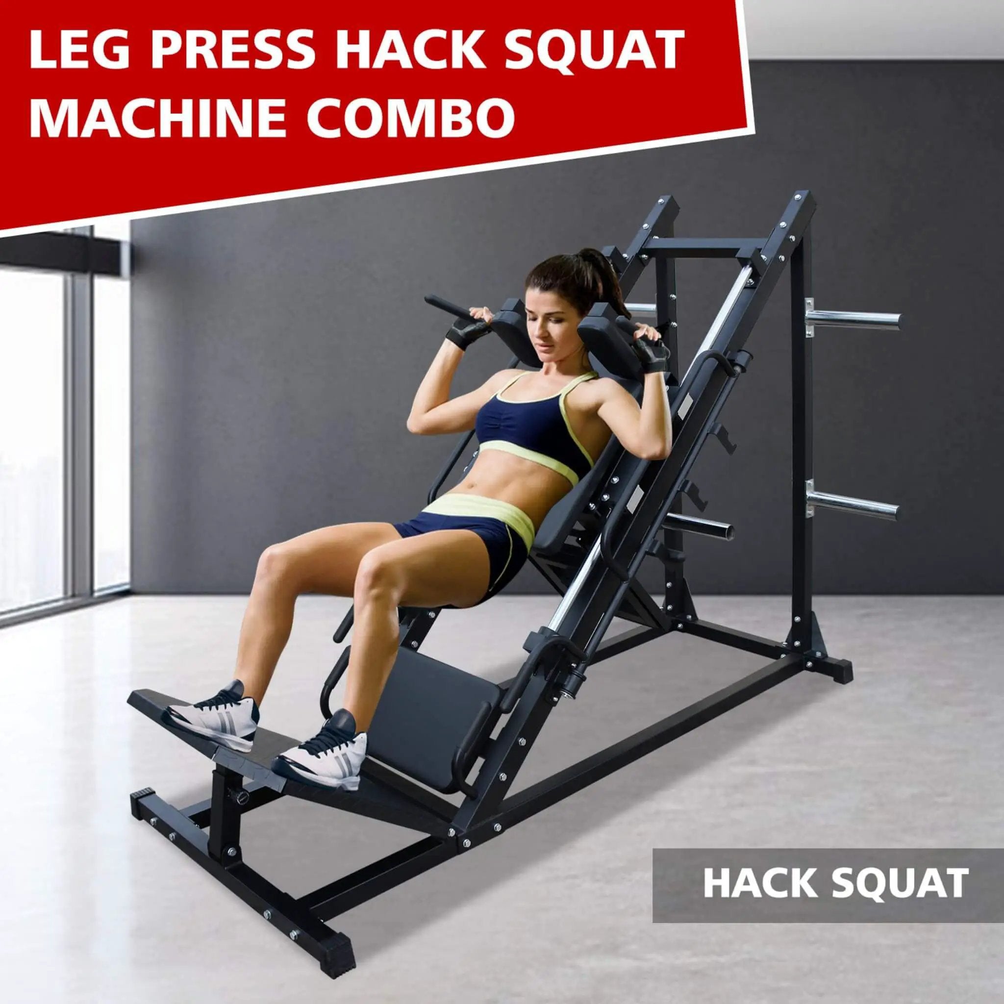 Rovix Professional Adjustable Leg Press Hack Squat Machine For Home Gyms (SAK74330) by SAKSBY WHOLESALE