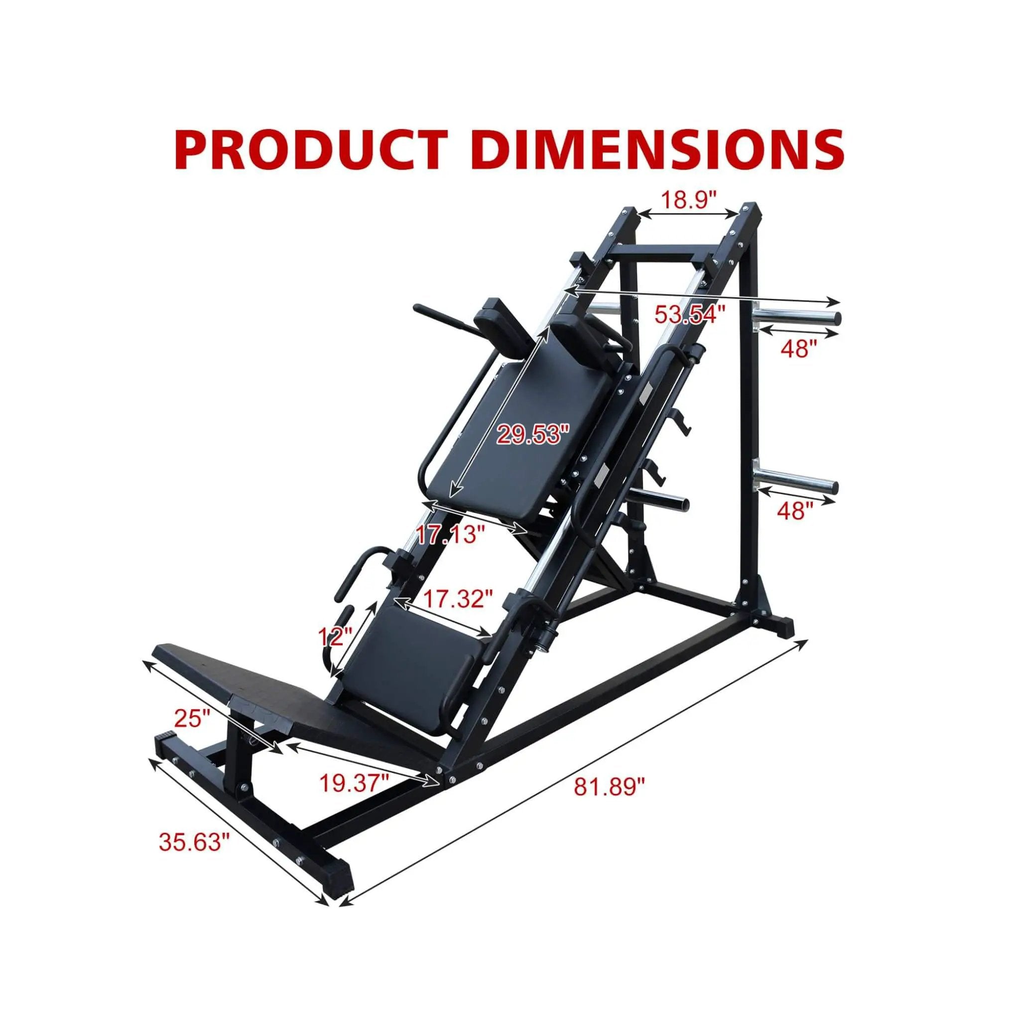 Rovix Professional Adjustable Leg Press Hack Squat Machine For Home Gyms (SAK74330) by SAKSBY WHOLESALE