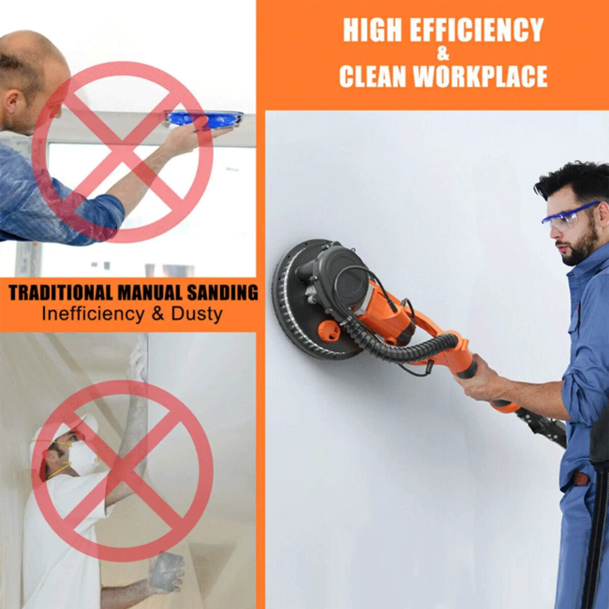 Professional Electric Drywall Ceiling Pole Sander W/ Vacuum, 750W (SAK97855) by SAKSBY WHOLESALE