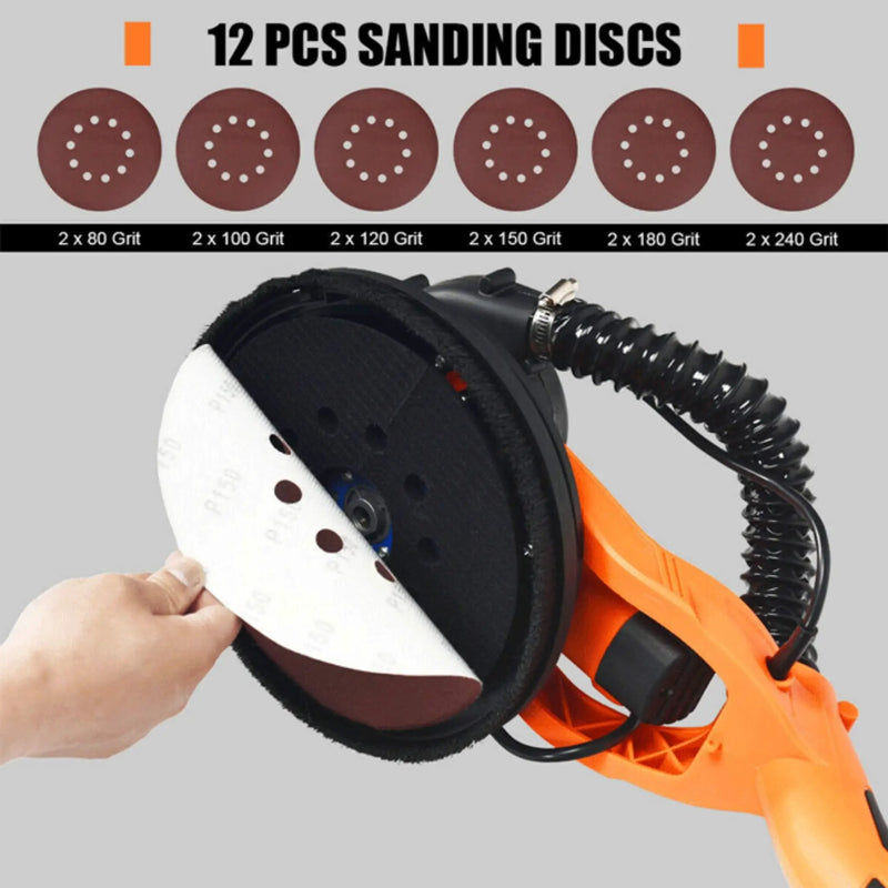 Professional Electric Drywall Ceiling Pole Sander W/ Vacuum, 750W (SAK97855) by SAKSBY WHOLESALE