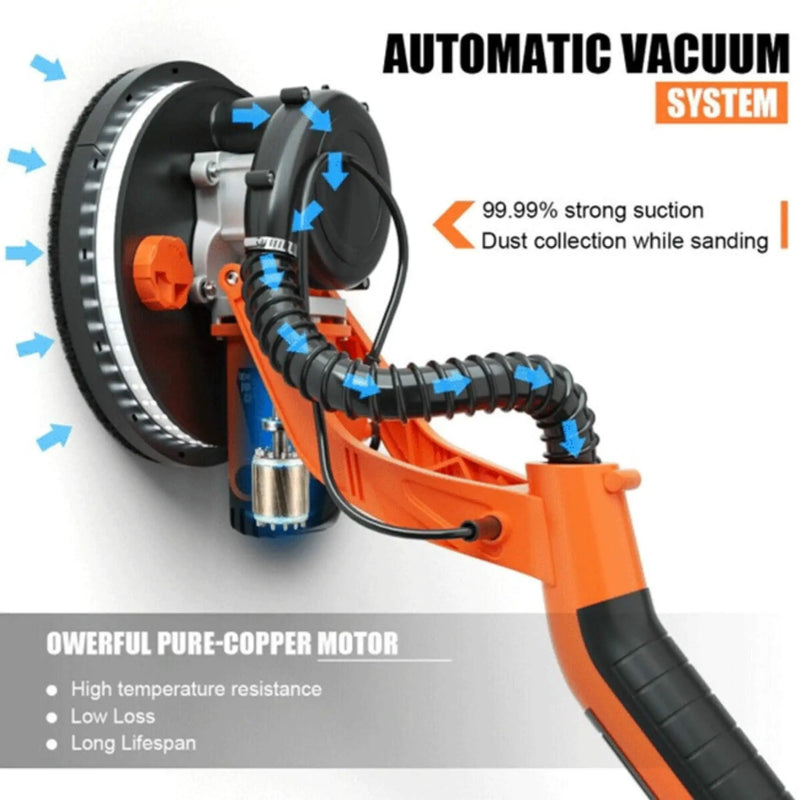 Professional Electric Drywall Ceiling Pole Sander W/ Vacuum, 750W (SAK97855) by SAKSBY WHOLESALE