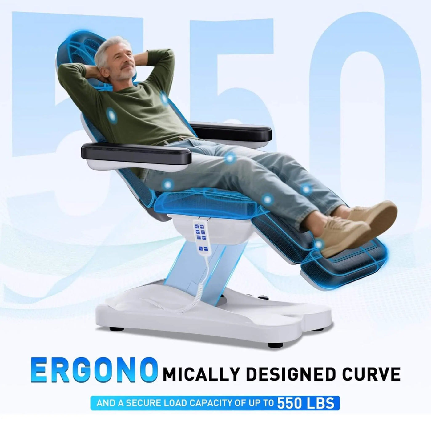 Professional Fully-Electric Massage Table With Lift And Foot Pedal (SAK32659) by SAKSBY WHOLESALE