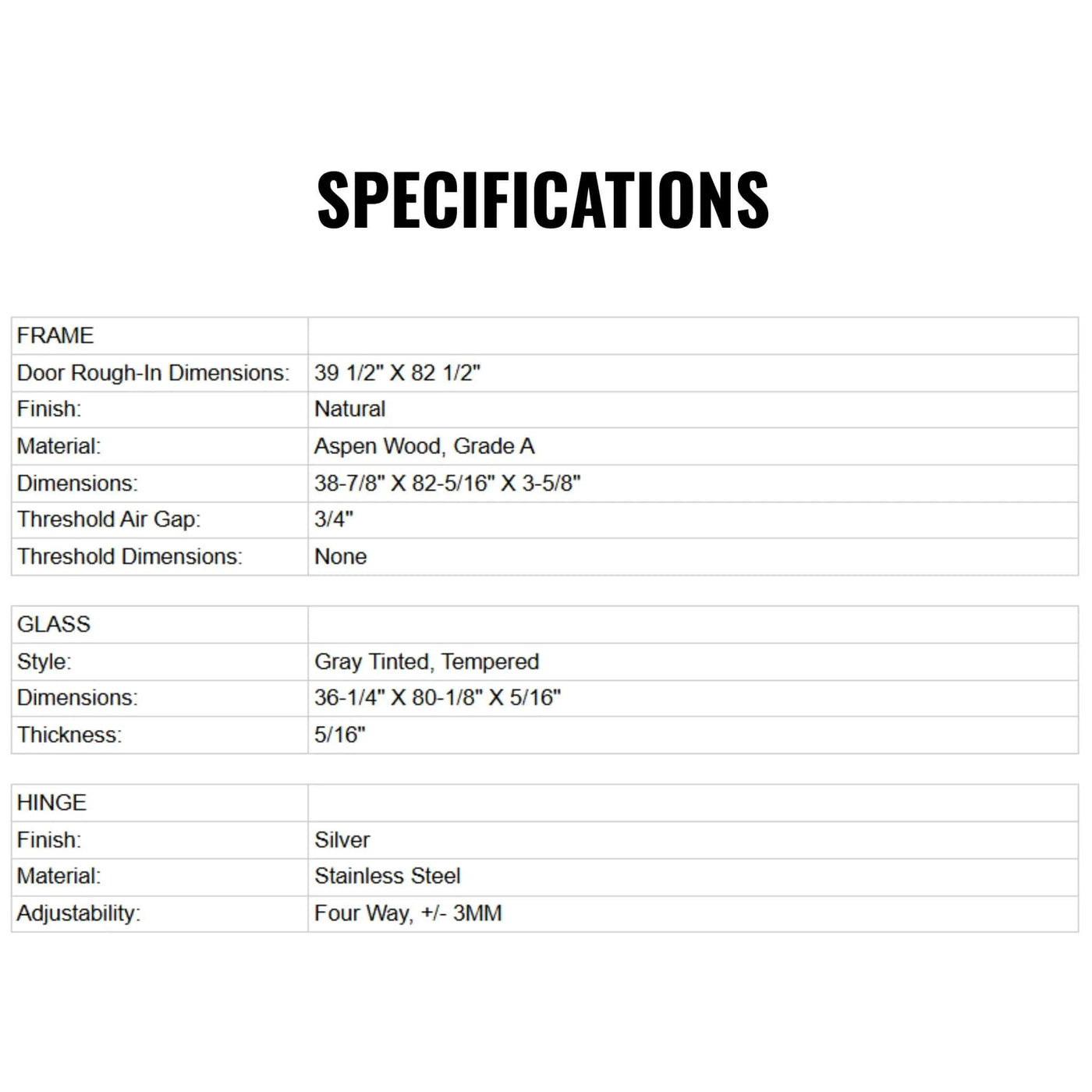 Prosaunas 36X81-Inch Aspen Prehung ADA Tinted Glass Sauna Door (SAK17952) by SAKSBY WHOLESALE
