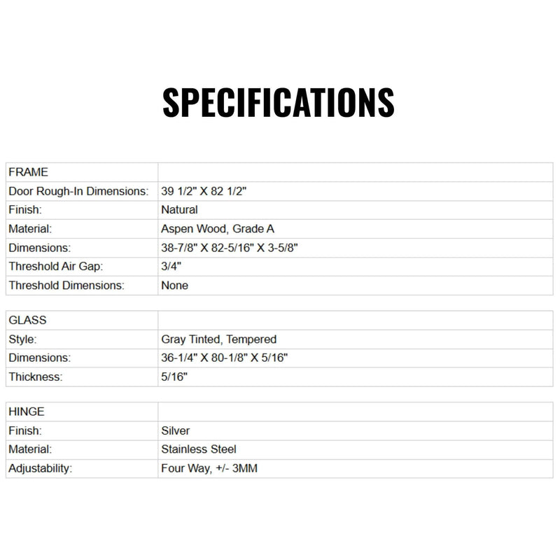 Prosaunas 36X81-Inch Aspen Prehung ADA Tinted Glass Sauna Door (SAK17952) by SAKSBY WHOLESALE