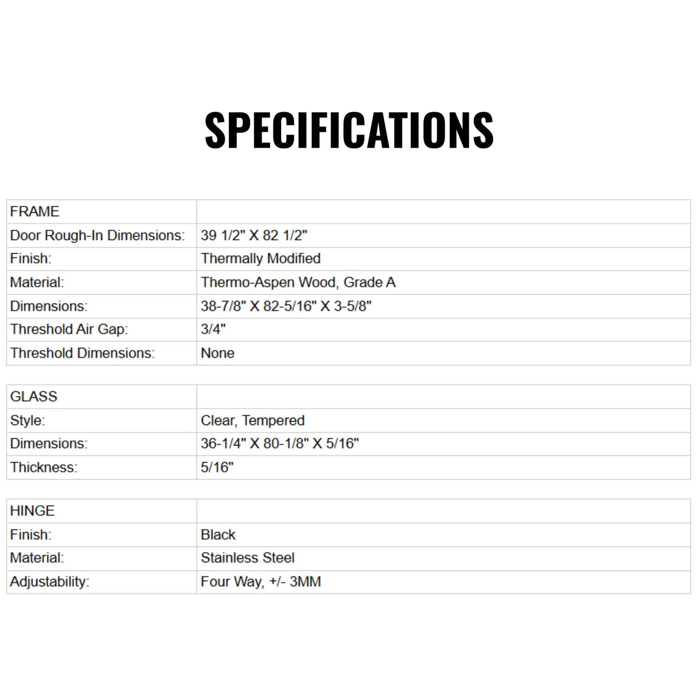Prosaunas 36X81-Inch Thermo-Aspen Clear ADA Glass Sauna Door (SAK75841) by SAKSBY WHOLESALE