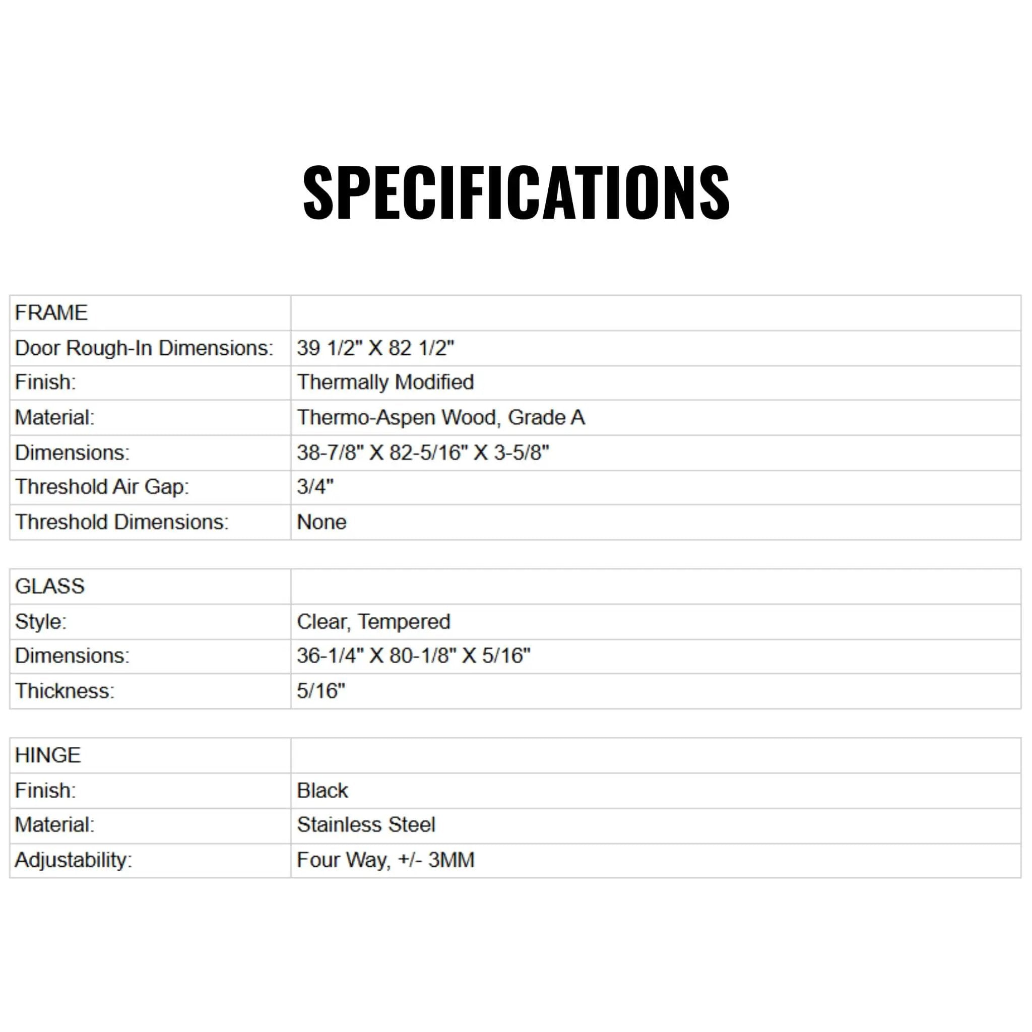 Prosaunas 36X81-Inch Thermo-Aspen Clear ADA Glass Sauna Door (SAK75841) by SAKSBY WHOLESALE