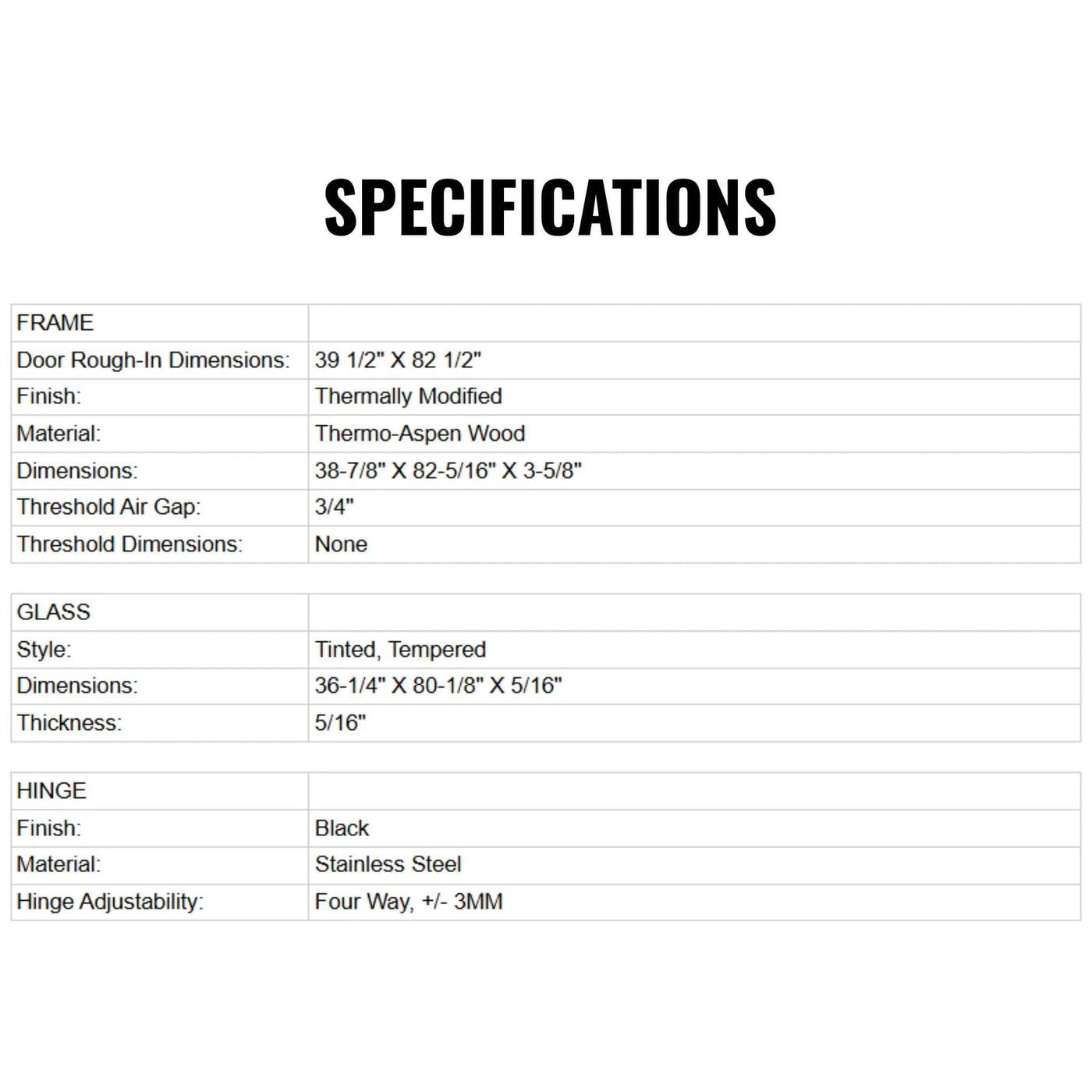 Prosaunas 36X81-Inch Thermo-Aspen Tinted Prehung ADA Glass Sauna Door (SAK15283) by SAKSBY WHOLESALE