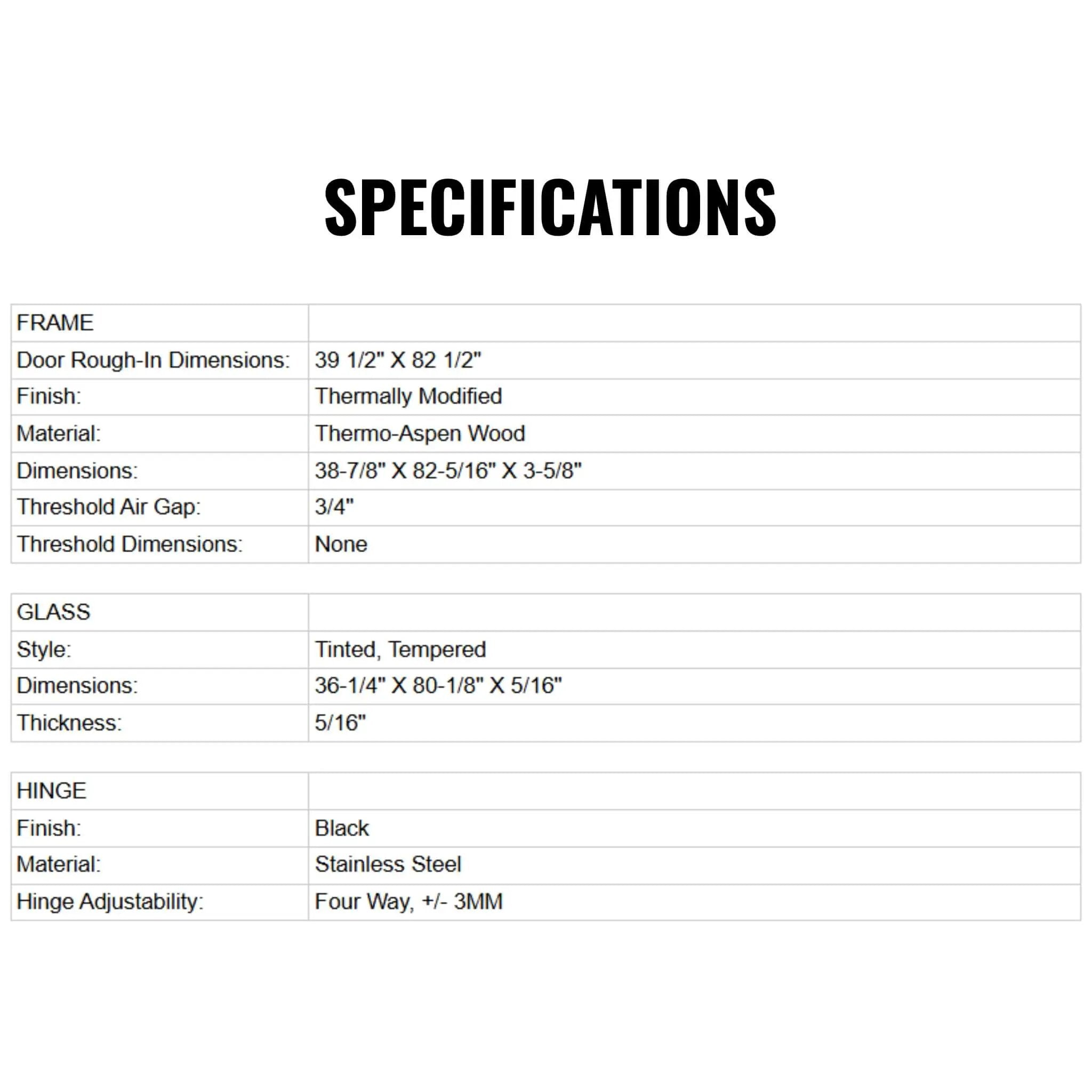 Prosaunas 36X81-Inch Thermo-Aspen Tinted Prehung ADA Glass Sauna Door (SAK15283) by SAKSBY WHOLESALE