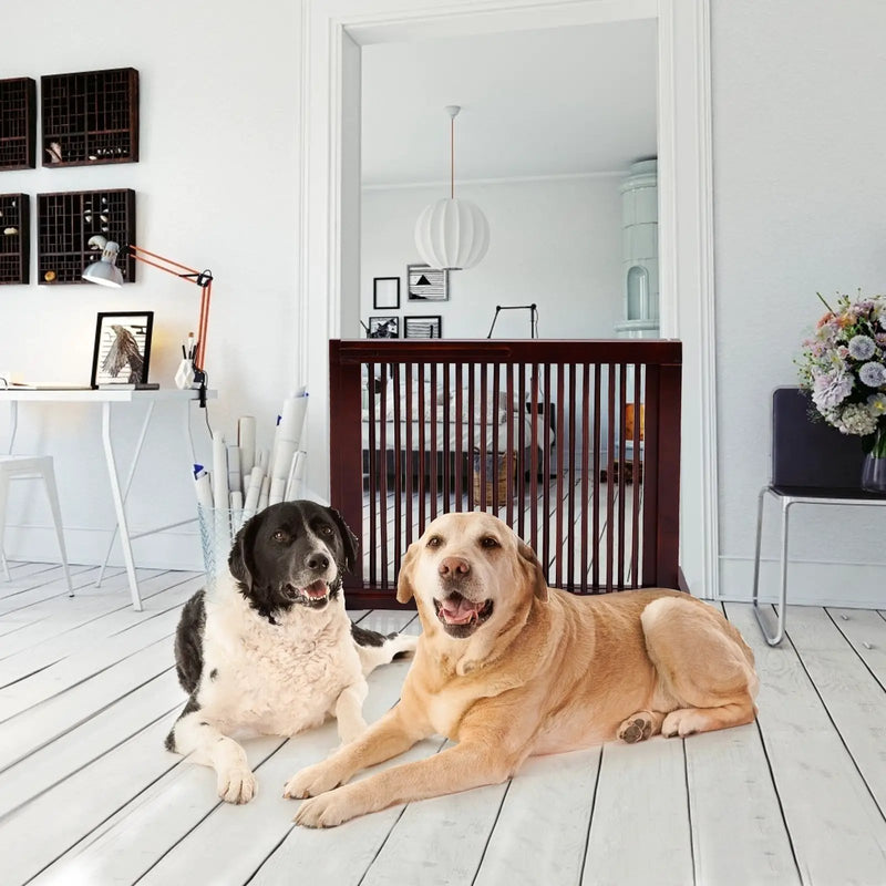 Folding Adjustable Free Standing 3 Panel Wood Fence by DirectDeals