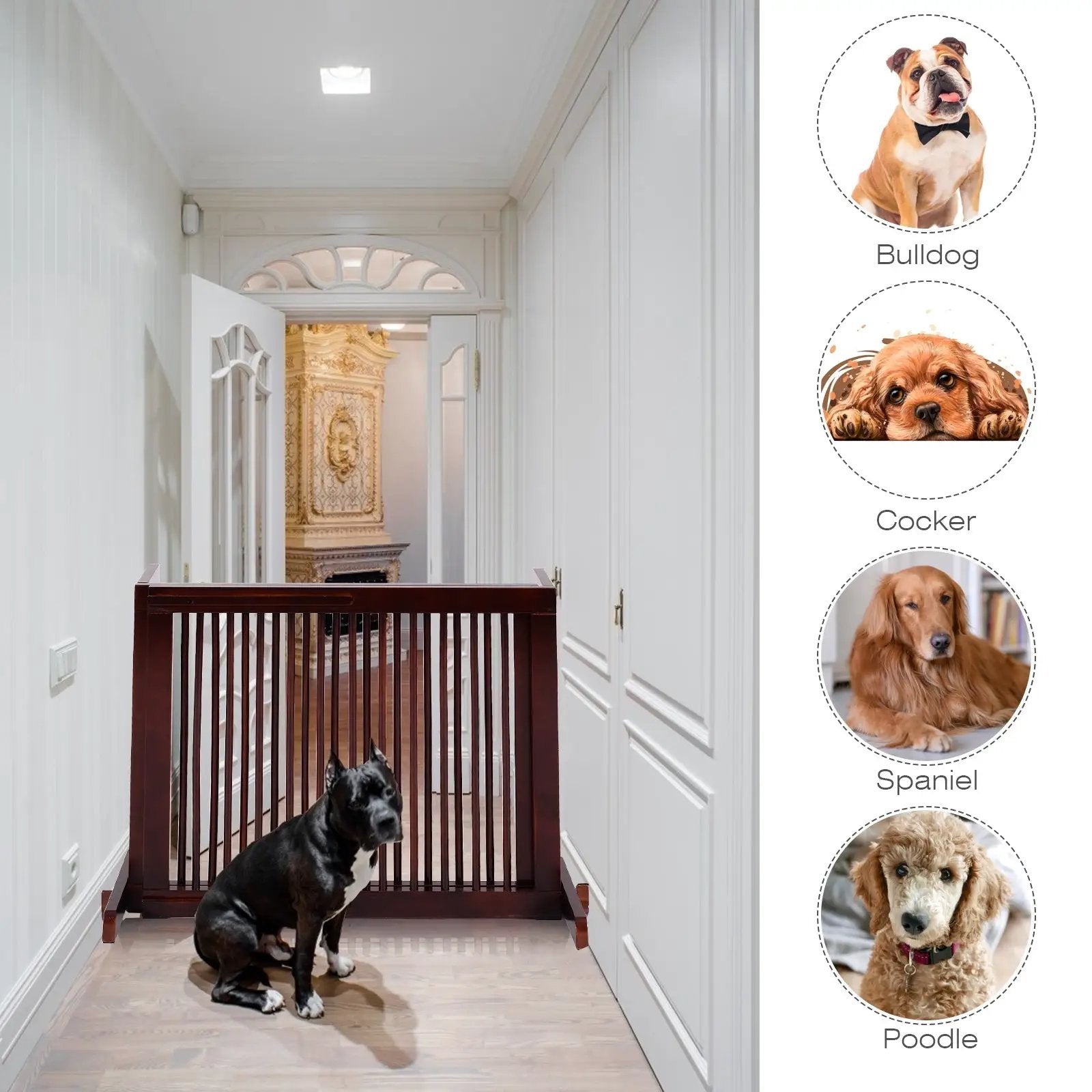 Folding Adjustable Free Standing 3 Panel Wood Fence by DirectDeals