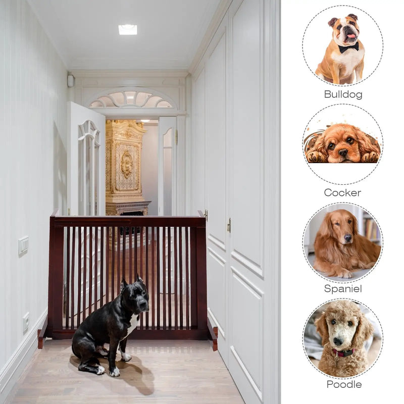 Folding Adjustable Free Standing 3 Panel Wood Fence by DirectDeals