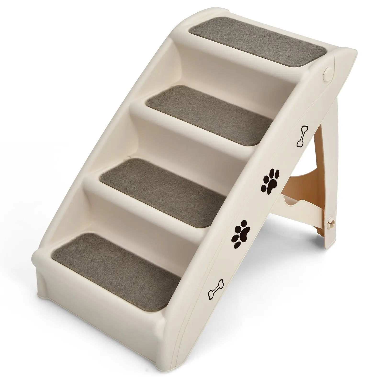 Collapsible Plastic Pet Stairs 4 Step Ladder for Small Dog and Cats by DirectDeals