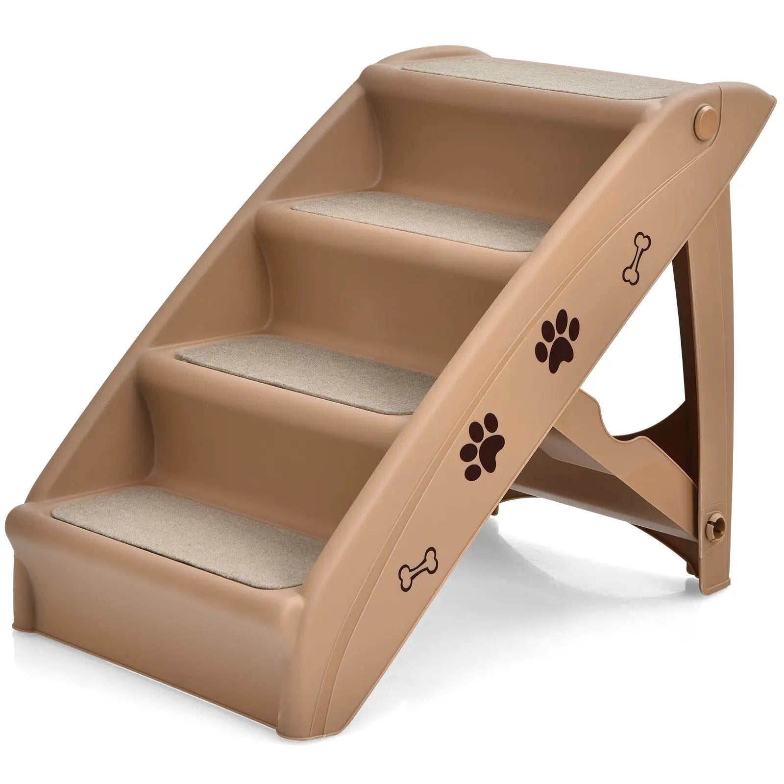 Collapsible Plastic Pet Stairs 4 Step Ladder for Small Dog and Cats by DirectDeals