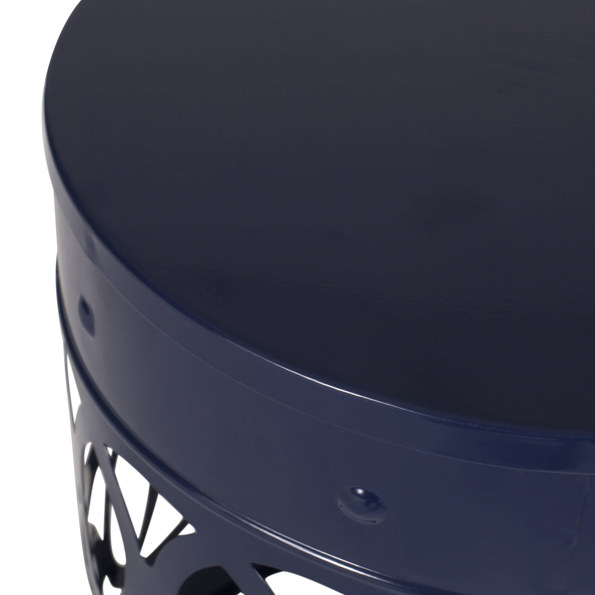 Navy Blue Outdoor Metal Set of 2 End Tables, photo 9 of 10