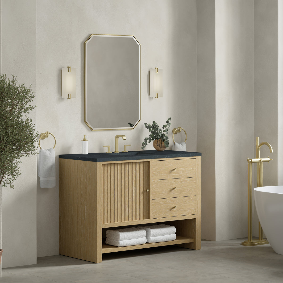 James Martin Marigot 48" Single Bathroom Vanity, Sunwashed Oak, view 33
