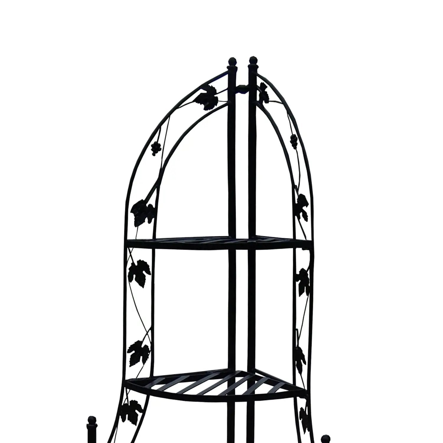 4-Tier Steel Corner Shelf Black Plant Stand by Sharicks