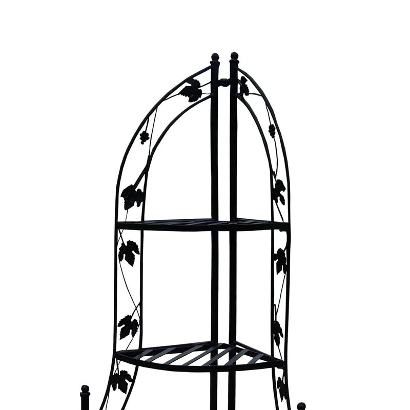 4-Tier Steel Corner Shelf Black Plant Stand by Sharicks