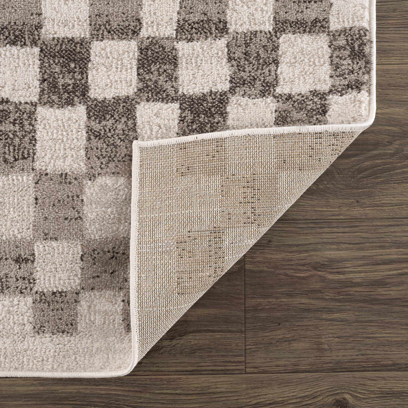 Benjy Irregular Checkboard Rug - Beige by Boutique Rugs