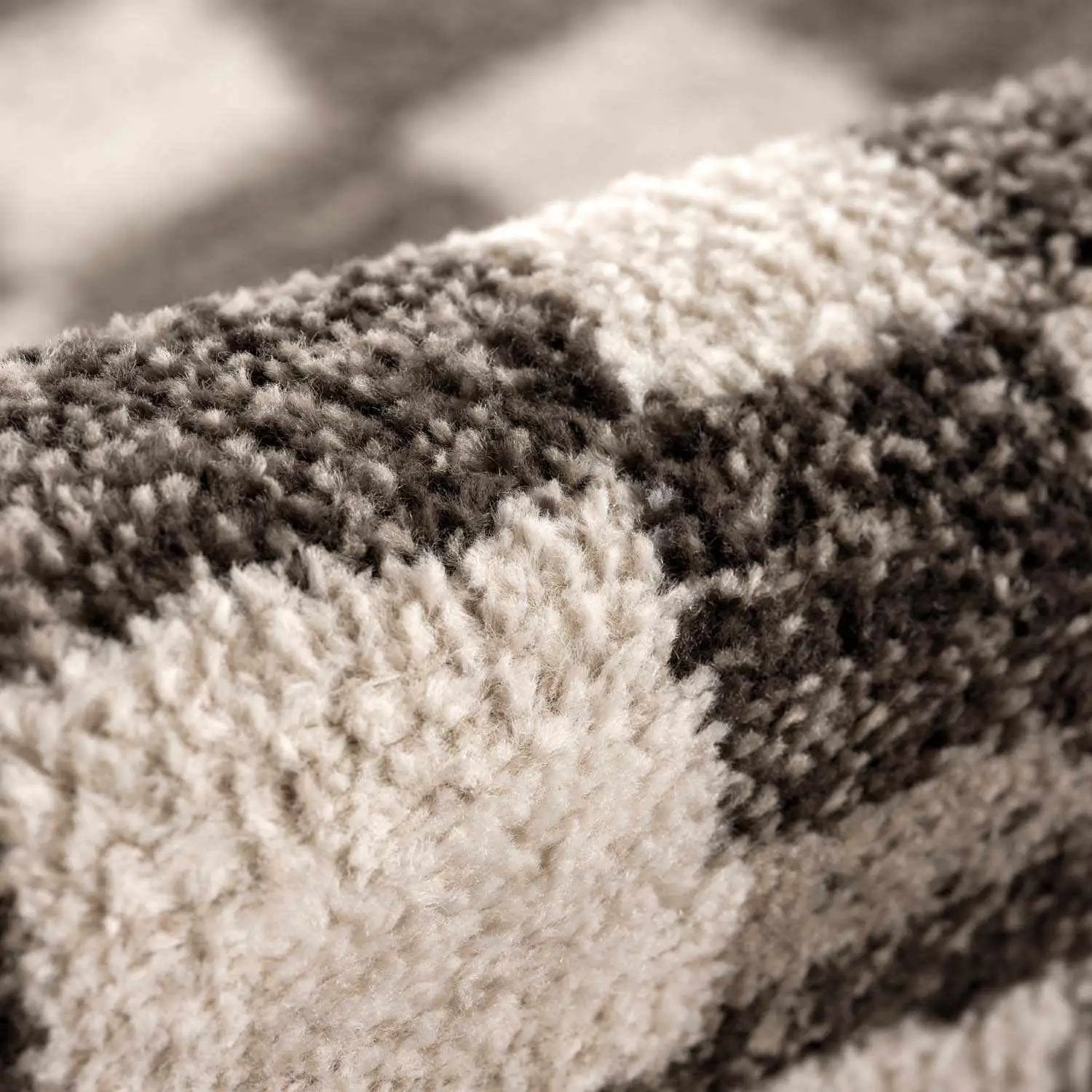Benjy Cream & Charcoal Checkered Area Rug by Boutique Rugs