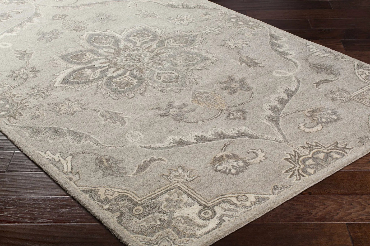Peterstown Beige Wool Rug by Boutique Rugs