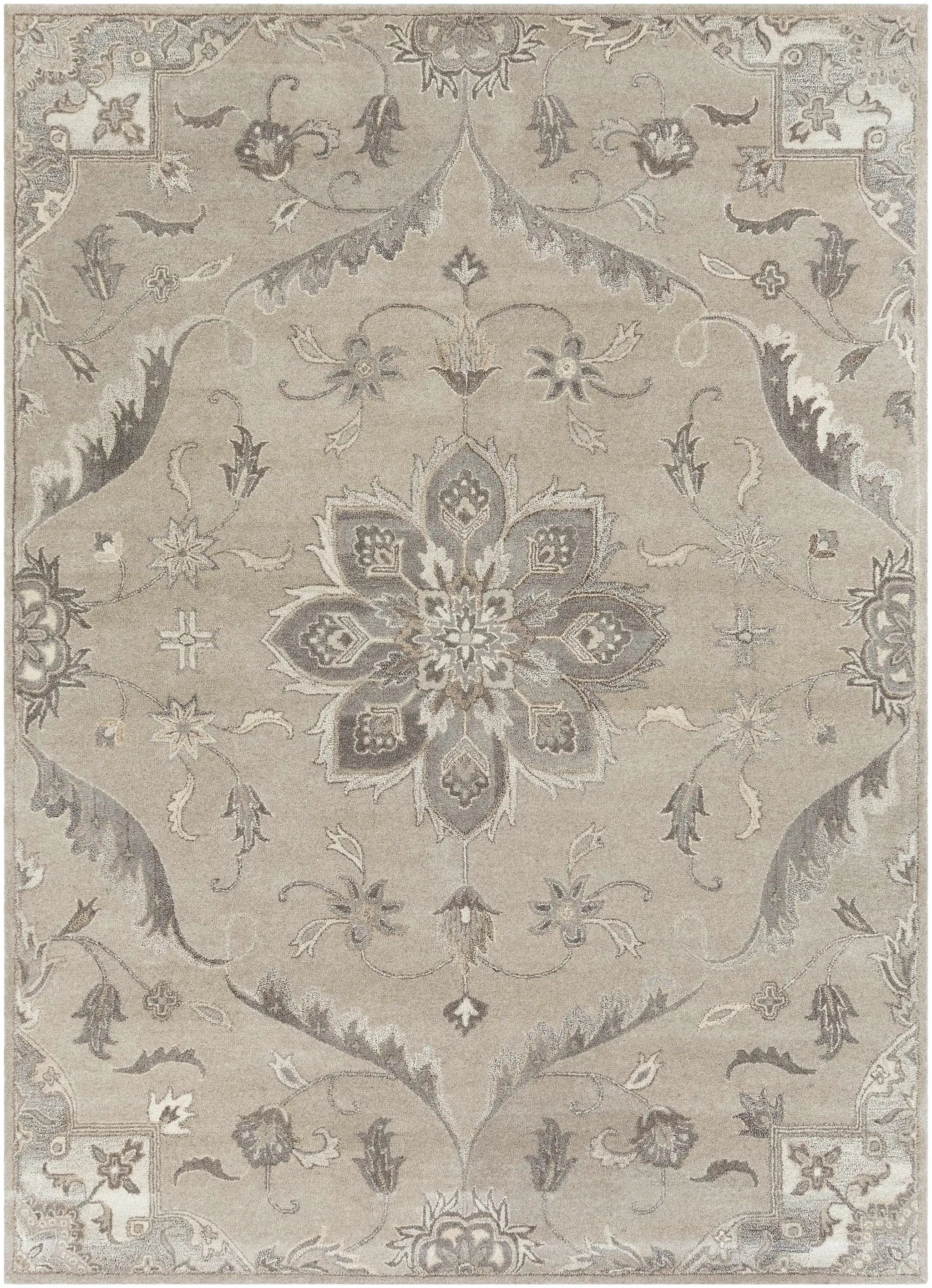 Peterstown Beige Wool Rug by Boutique Rugs