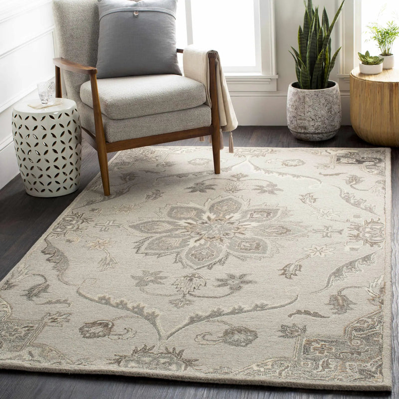 Peterstown Beige Wool Rug by Boutique Rugs