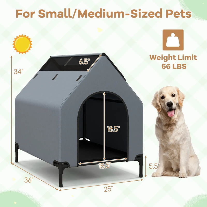 Large/Middle/Small Outdoor Elevated Pet House with Ventilated Windows by DirectDeals